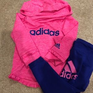 Adidas hooded shirt with leggings